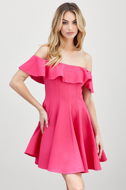A Line Ruffle Dress online exclusive