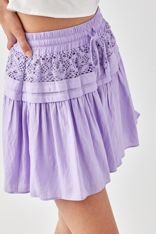Trim Lace with Folded Detail Skirt