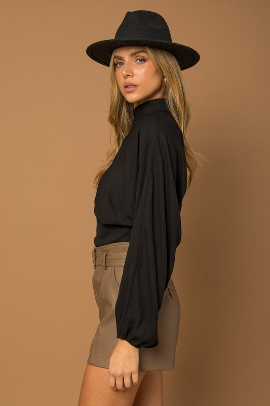 Mock Neck Bottom Fitted Top online exclusive