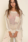 Oversized Fit See-through Pullover Sweater - Adaline Hope Boutique