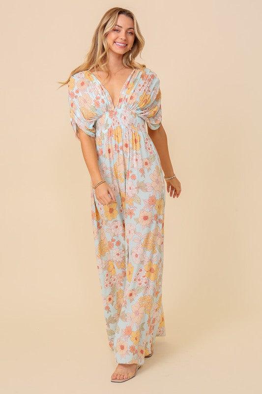 floral print brunch spring summer maxi sundress - Adaline Hope Boutique