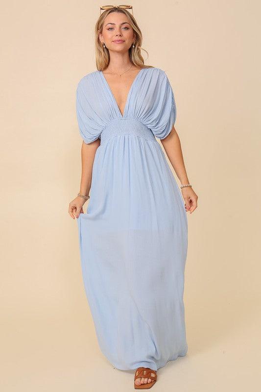 summer spring vacation maxi sundress lined - Adaline Hope Boutique