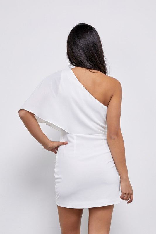 One Shoulder Wrap Dress online exclusive