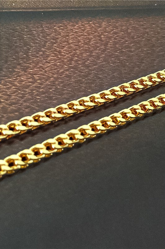 Real gold dipped braided chain necklace