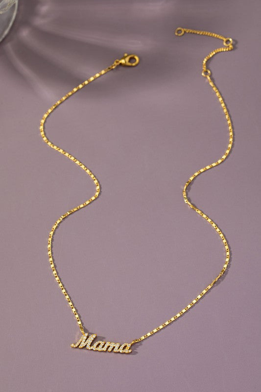 Real gold dipped mama pendant necklace