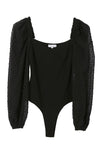 LS shirring sleeve bodysuit - Adaline Hope Boutique