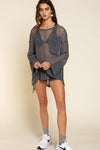 Loose Fit See-through Boat Neck Sweater - Adaline Hope Boutique