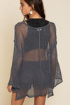Loose Fit See-through Boat Neck Sweater - Adaline Hope Boutique