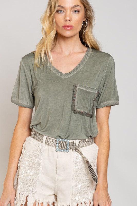 Girly Meets Basic Short Sleeve Top - Adaline Hope Boutique