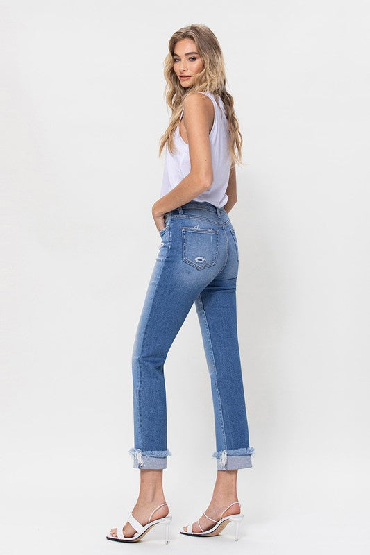 High Rise Ankle Straight jeans