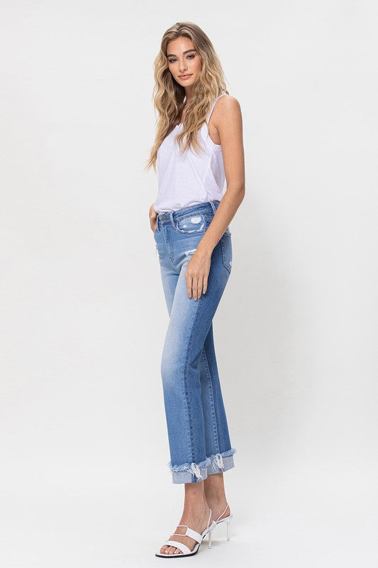 High Rise Ankle Straight jeans