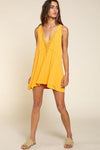 Sleeveless Deep V-neck Dress with Lace on Front - Adaline Hope Boutique