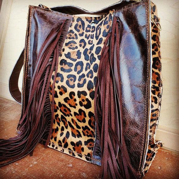 Hair on HIde Box Handbag w/ Leopard Accents ONLINE EXCLUSIVE - Adaline Hope Boutique