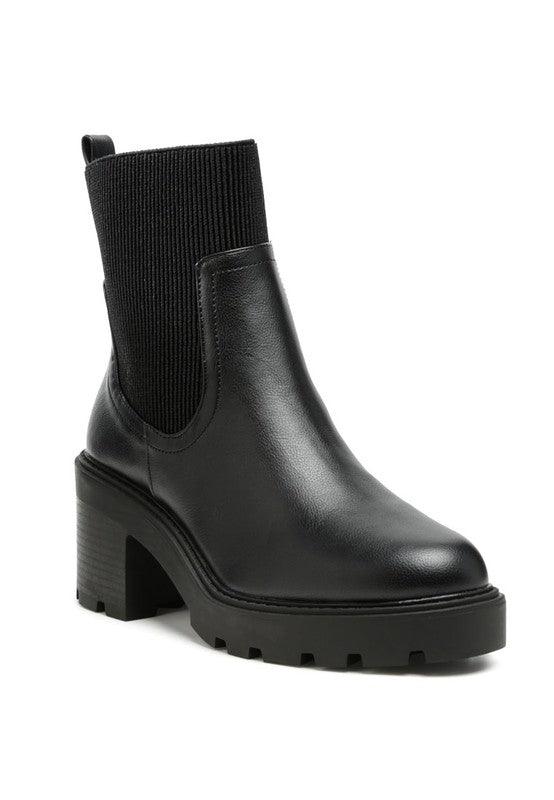 LIAM BLACK SOCK CHUNKY CHELSEA BOOTS ONLINE EXCLUSIVE - Adaline Hope Boutique