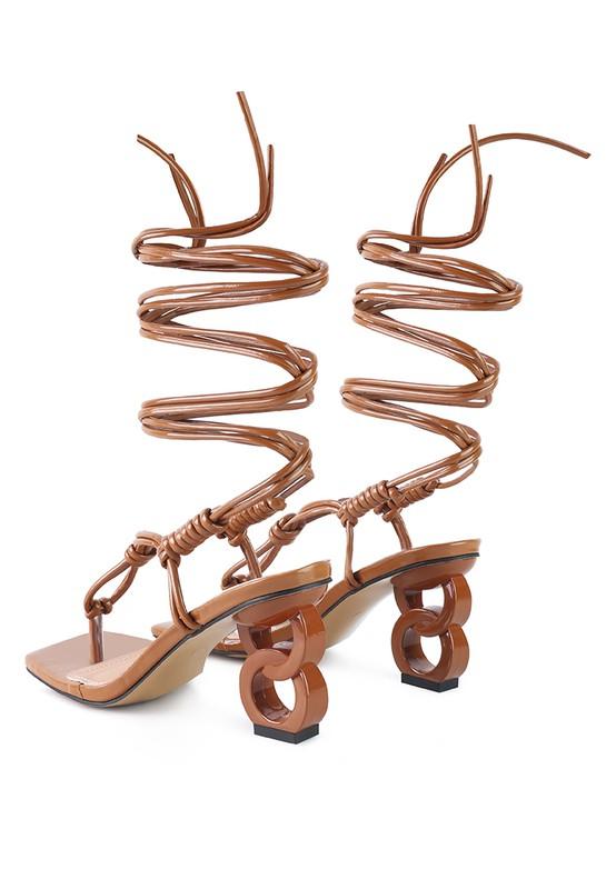 Cassino Thong Lace Up Chain Heel Sandal ONLINE EXCLUSIVE - Adaline Hope Boutique