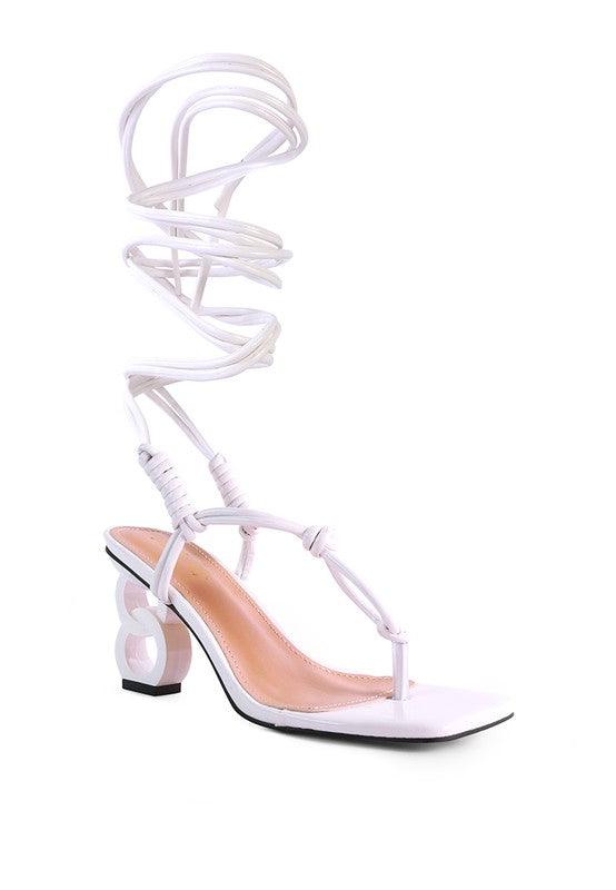 Cassino Thong Laced Up Chain Heel Sandal ONLINE EXCLUSIVE - Adaline Hope Boutique