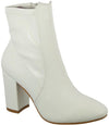 Faux Leather Chunky Heel Ankle Booties ONLINE EXCLUSIVE - Adaline Hope Boutique