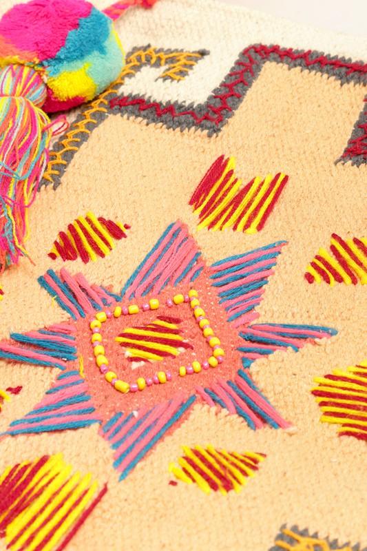 Aztec Pattern Pom Pom Tassel Shoulder Bag ONLINE EXCLUSIVE - Adaline Hope Boutique