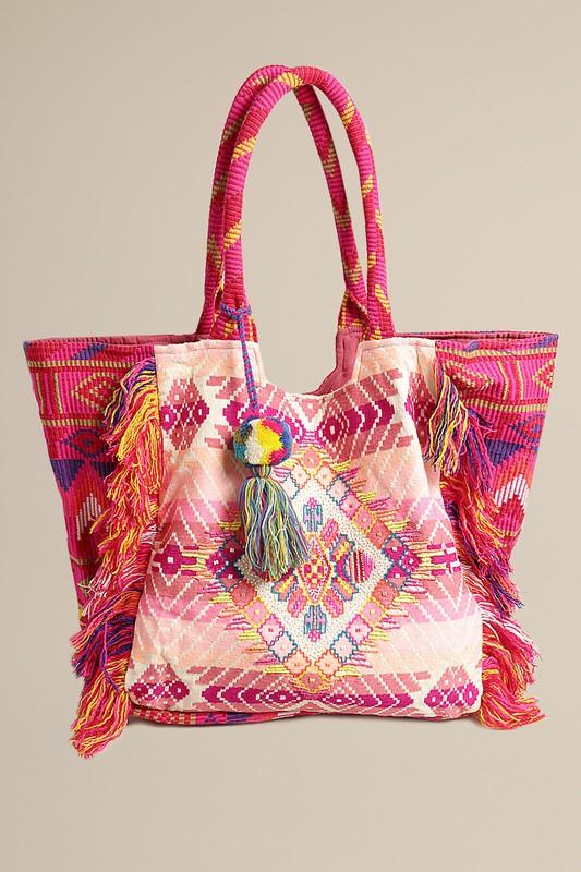 Boho Fringe Tassel Shoulder Tote Bag ONLINE EXCLUSIVE - Adaline Hope Boutique
