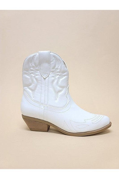 White Shorty Cowgirl Boots ONLINE EXCLUSIVE - Adaline Hope Boutique